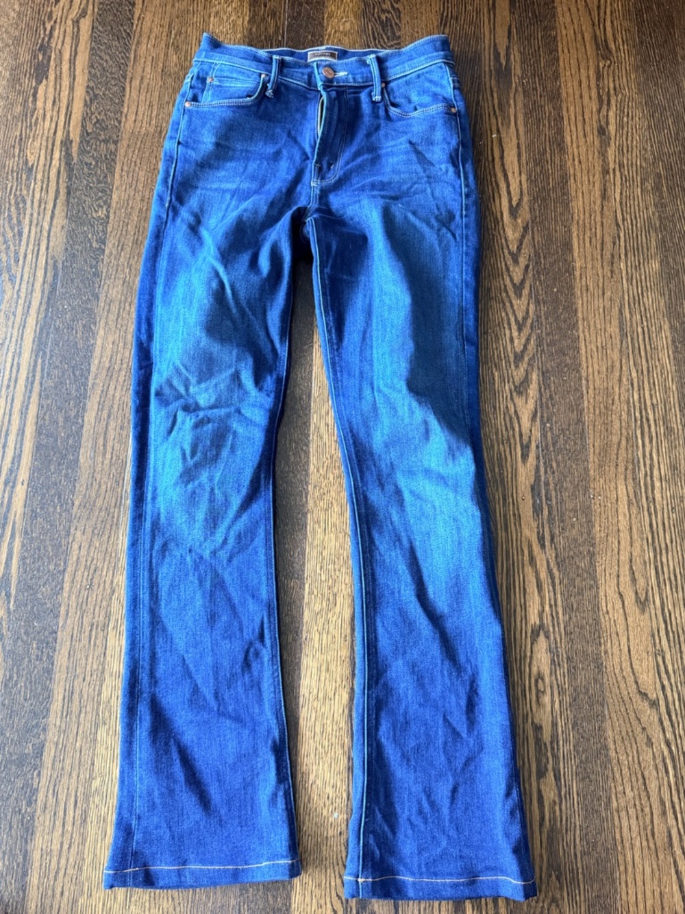 MOTHER Flared Jeans The Runway Blue Wash home movies  26